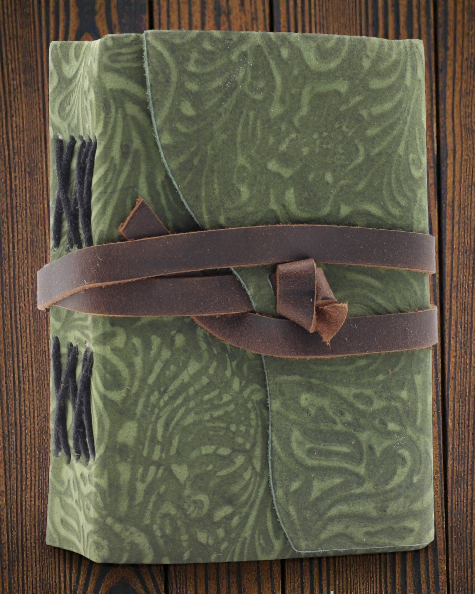 Green Maze Vintage – cuaderno de notas de cuero con hojas envejecidas 12,7 × 8,9 cm