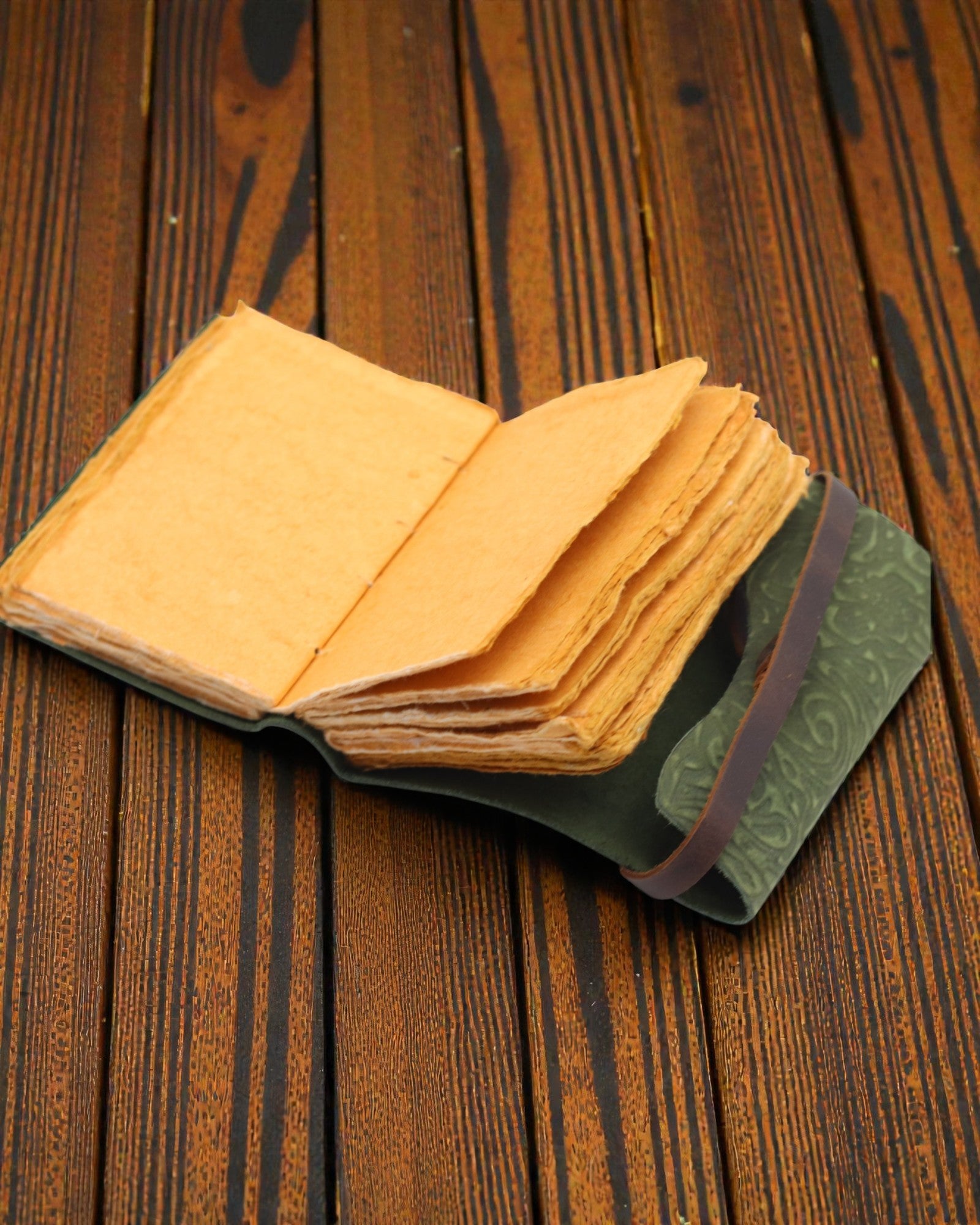 Green Maze Vintage – cuaderno de notas de cuero con hojas envejecidas 12,7 × 8,9 cm