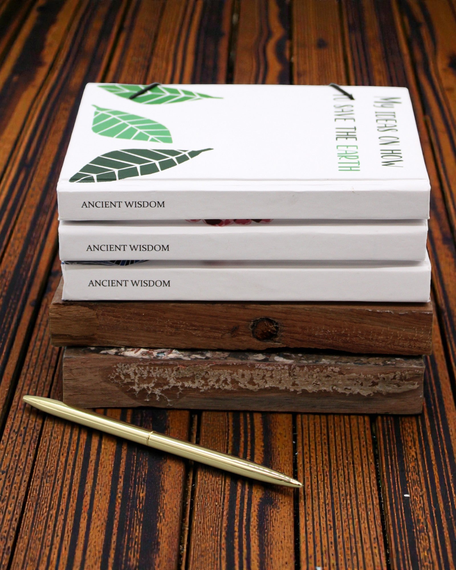 Hojas juntas – cuaderno pequeño con tira y botón de coco 18 × 12,5 cm, 200 páginas