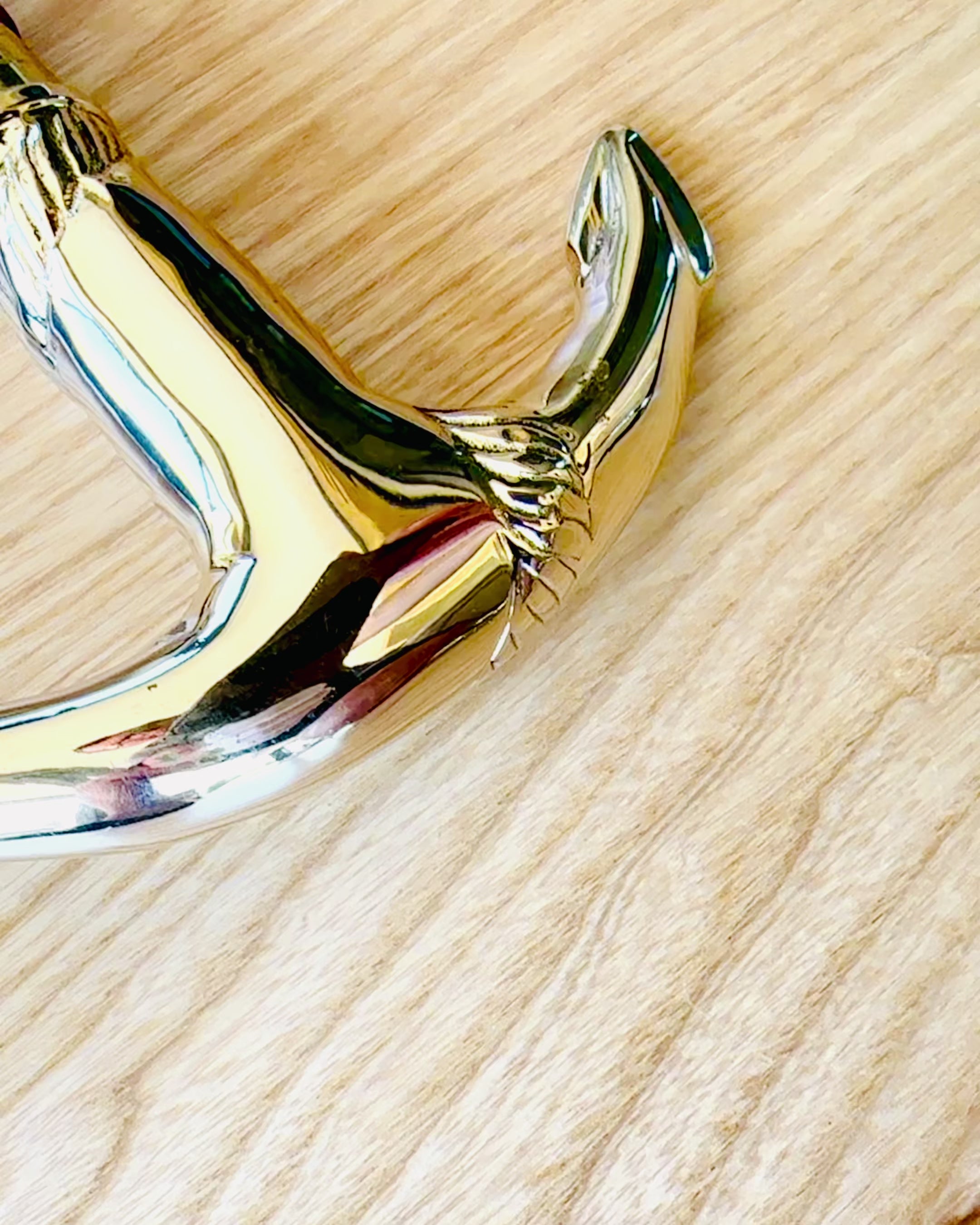 Bastón de Viaje Tallado a Mano, para caminar "Caminante Real" en color marrón con adornos dorados