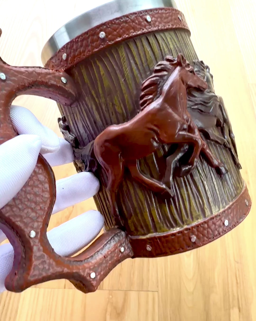 Taza con Motivo de Caballos, 330 ml, posibilidad de personalización con grabado para regalo