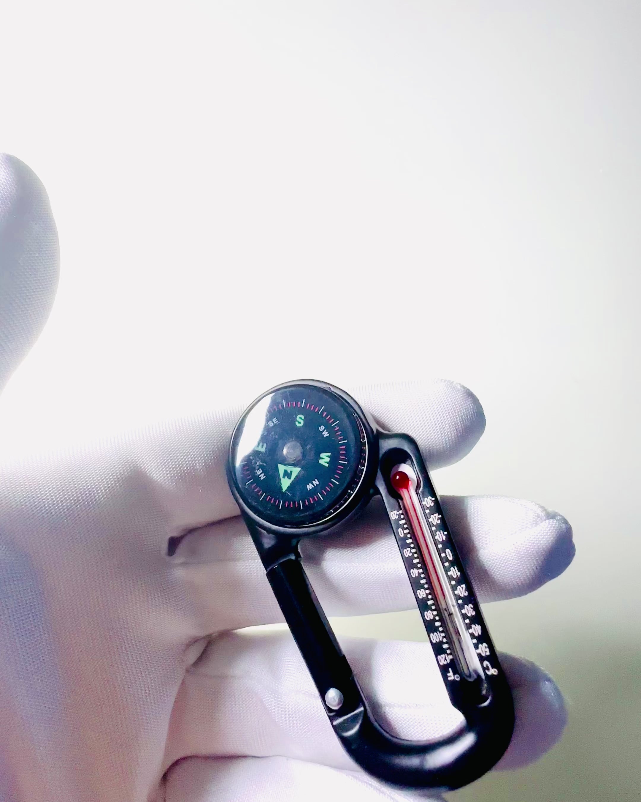 Brújula mosquetón con termómetro, llavero - posibilidad de grabado