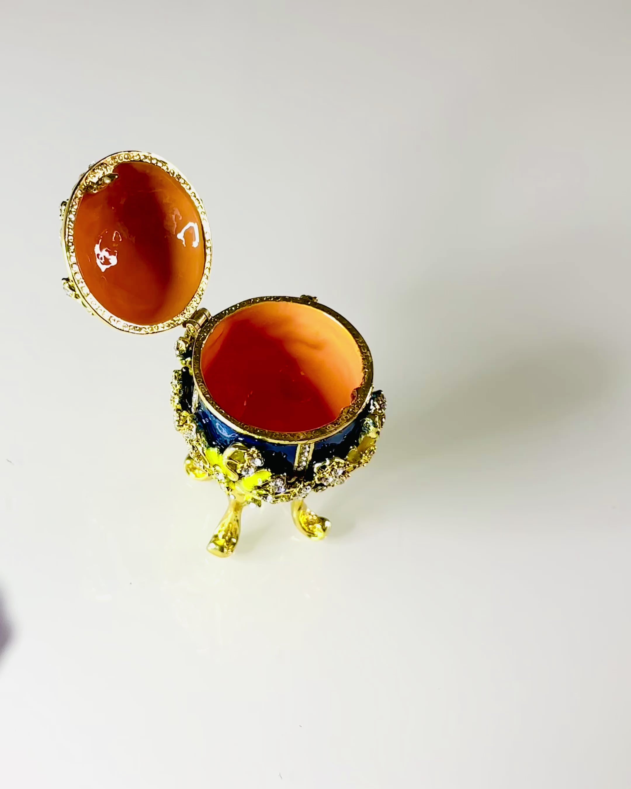 Caja de Joyería 'Huevo Imperial' Faberge – Estilo Vintage, Contenedor Decorativo para Accesorios