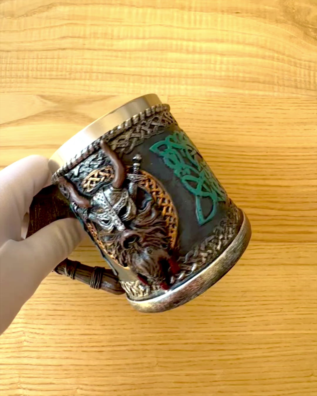 Taza vikinga Ragnar's Horn - con opción de grabado para regalo, 250 ml