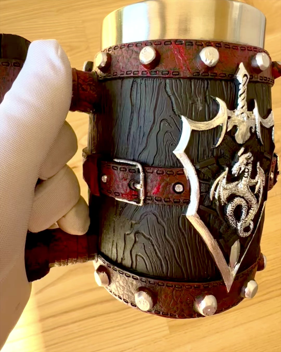 Cáliz Oscuro del Guerrero Dragón con Posibilidad de Grabado para regalo, capacidad 600 ml