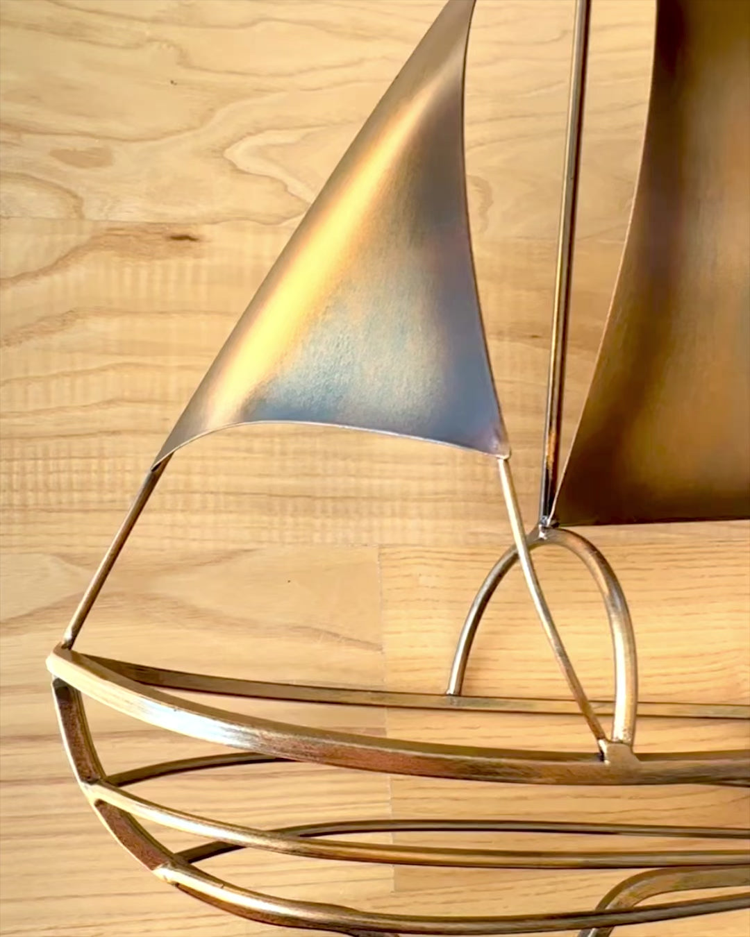 Soporte Metálico para Vino de 45 cm de altura, "Fantasía Marinera" - en Forma de Velero con Posibilidad de Grabado para regalo