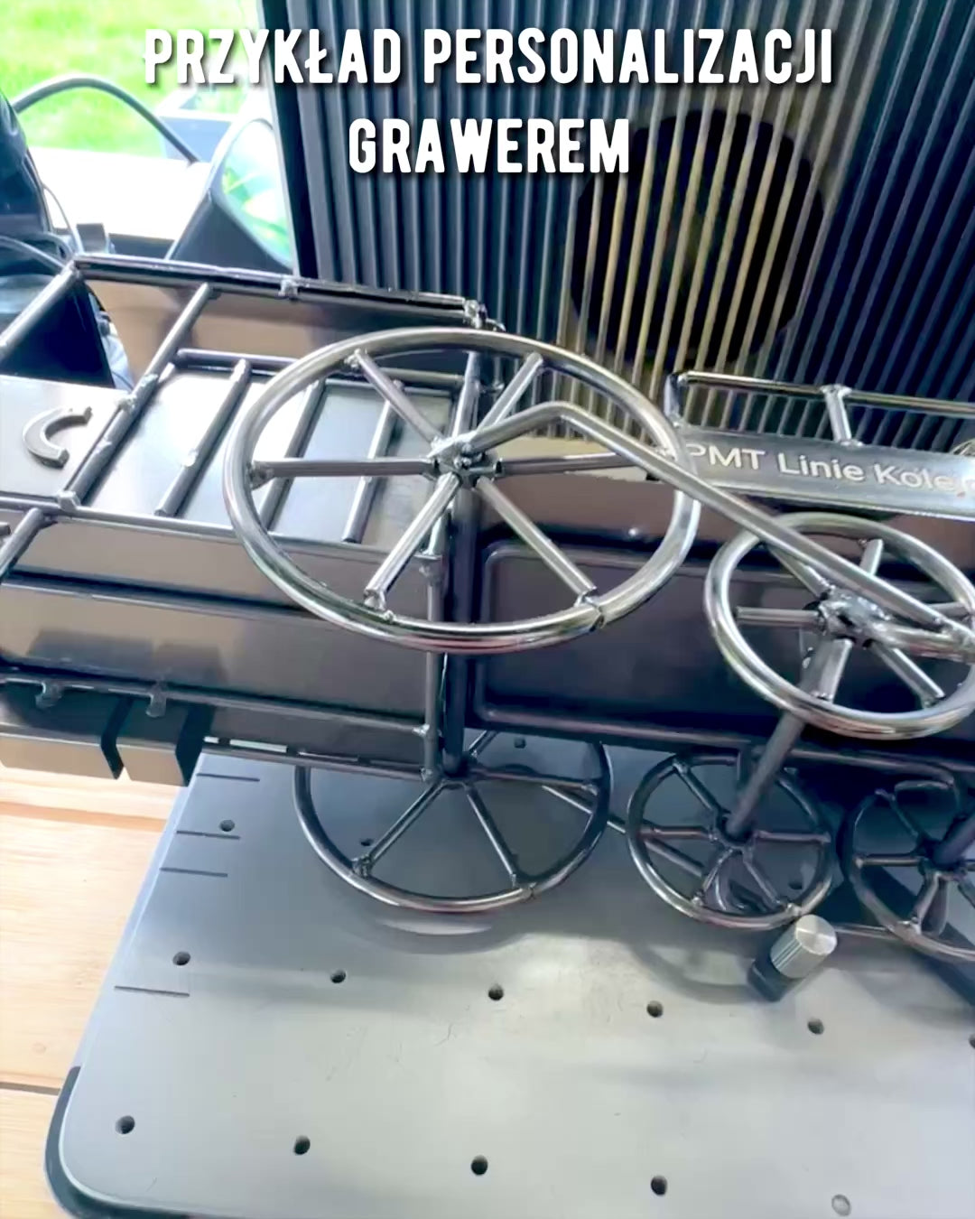 Locomotora de hierro "Retro Express" – decoración, modelo, hecho a mano con posibilidad de grabado para regalo