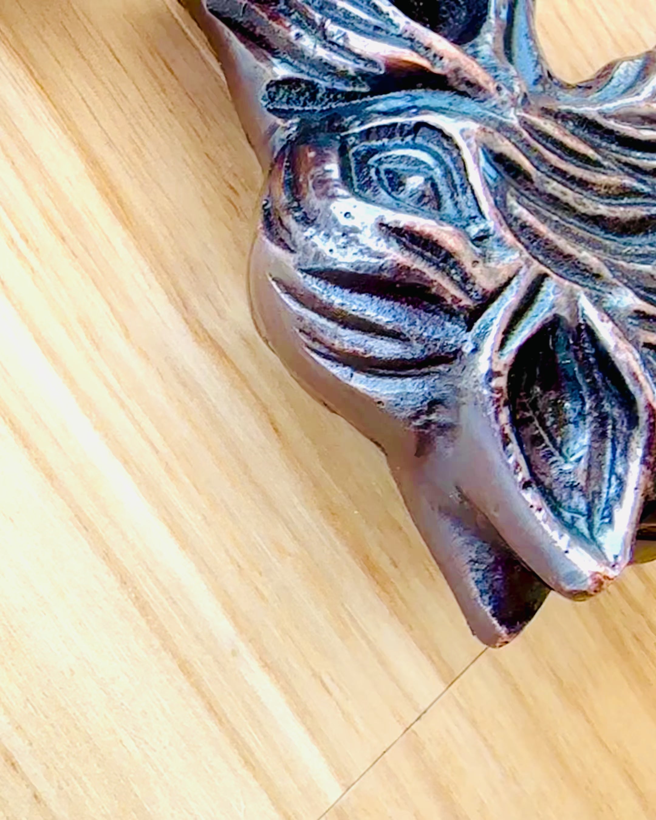 Laska Spacerowa Wolf - Madera de Mango India con Posibilidad de Grabado, bronce adornos dorados