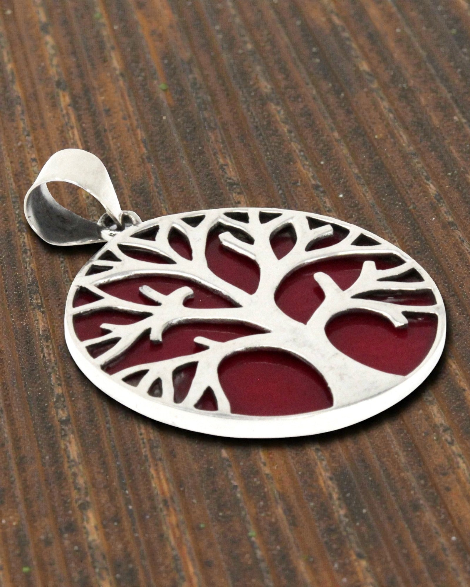 Colgante de plata Árbol de la Vida 30 mm – Coral Spirit