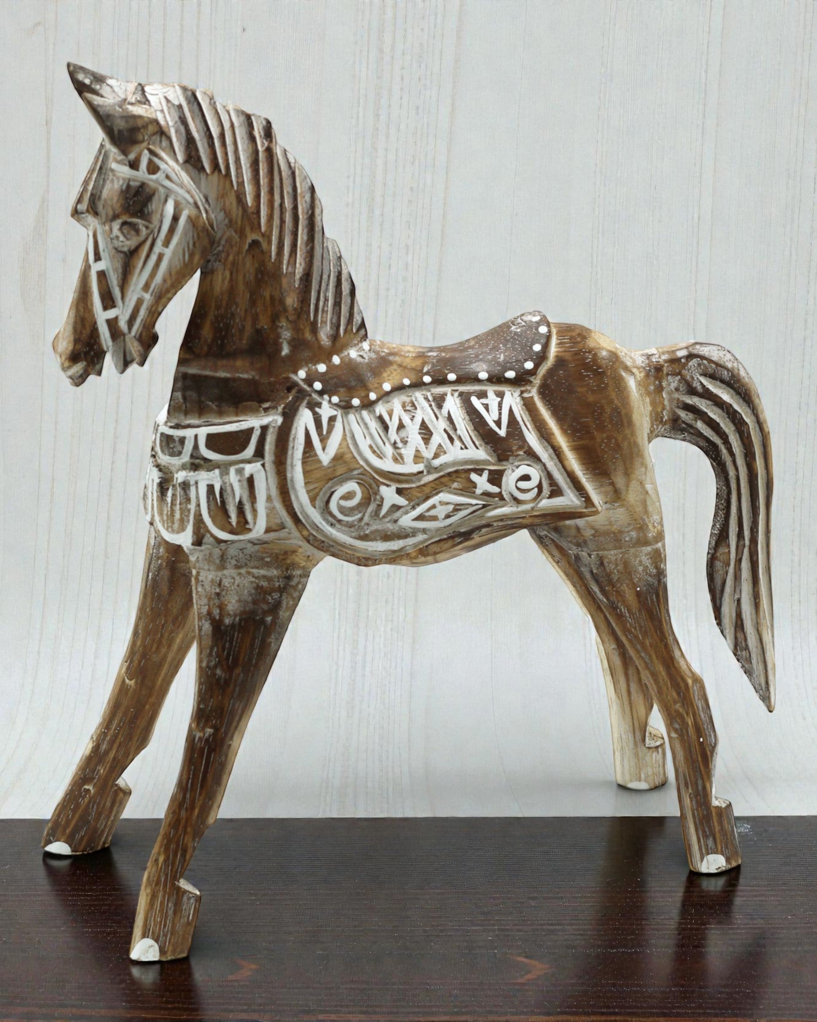 Caballo antiguo mediano 25 cm – Escultura oriental clásica