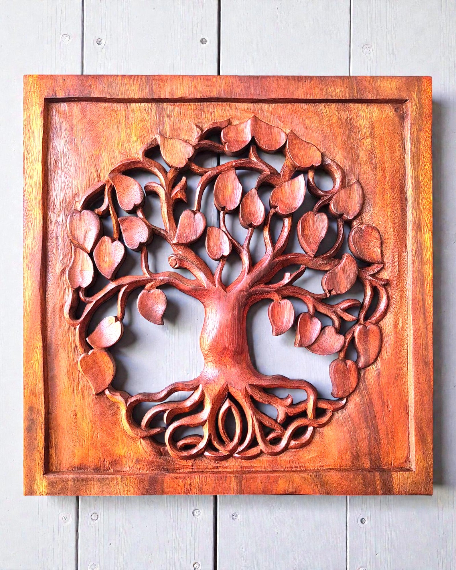 Panel Decorativo de Pared Cuadrado – Árbol de la Vida Redondo 40x40 cm