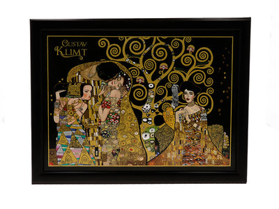 Soporte para portátil G. Klimt, El beso (CARMANI), personalizable mediante grabado, ideal para regalo, dimensiones 30.5x40.5cm, elegante y cómodo para trabajar sobre las rodillas