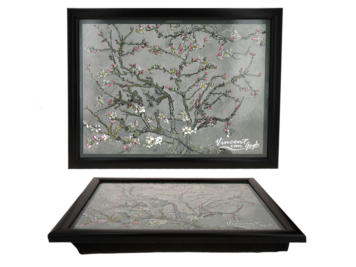 Soporte para portátil V. van Gogh, Almendro en flor, gris, 30.5x40.5cm, personalizable mediante grabado