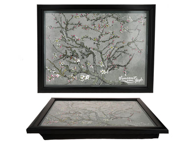 Soporte para portátil V. van Gogh, Almendro en flor, gris, 30.5x40.5cm, personalizable mediante grabado