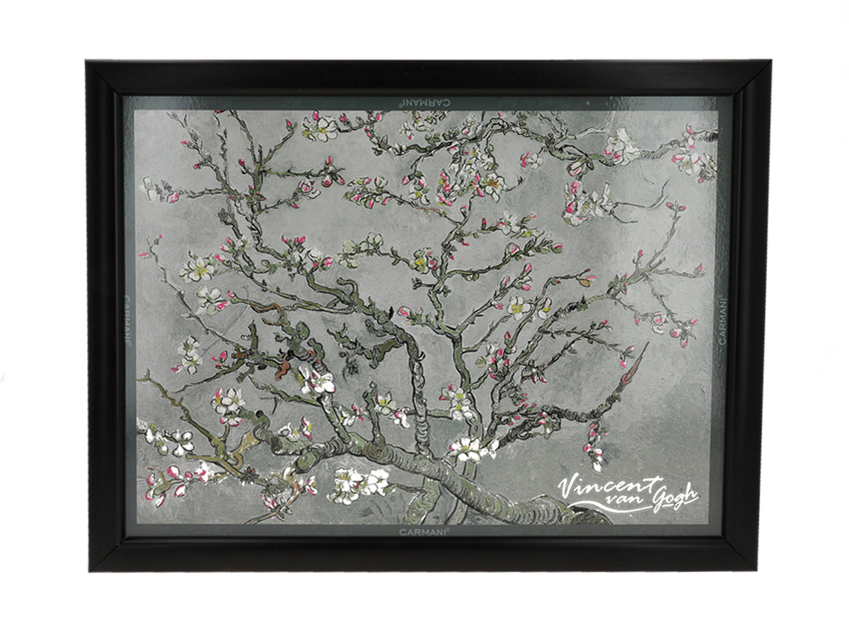 Soporte para portátil V. van Gogh, Almendro en flor, gris, 30.5x40.5cm, personalizable mediante grabado