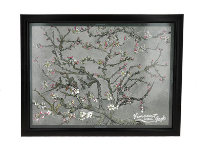Soporte para portátil V. van Gogh, Almendro en flor, gris, 30.5x40.5cm, personalizable mediante grabado