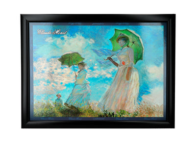 Soporte para portátil C. Monet, Mujer con sombrilla, personalizable mediante grabado, elegante y artístico, 30.5x40.5cm, ideal para regalo