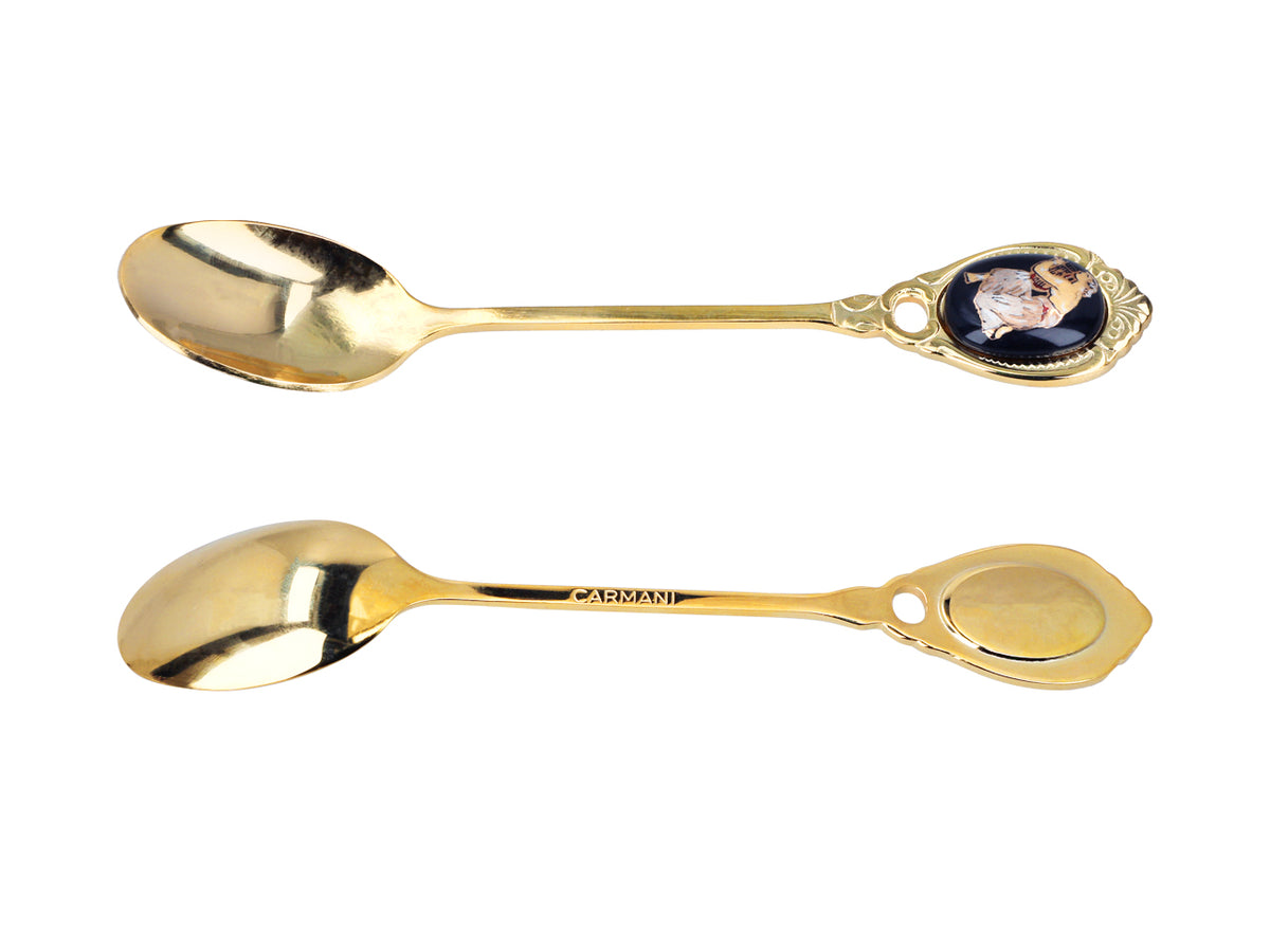 Set de 6 cucharillas recubiertas de oro de 24K con motivo griego