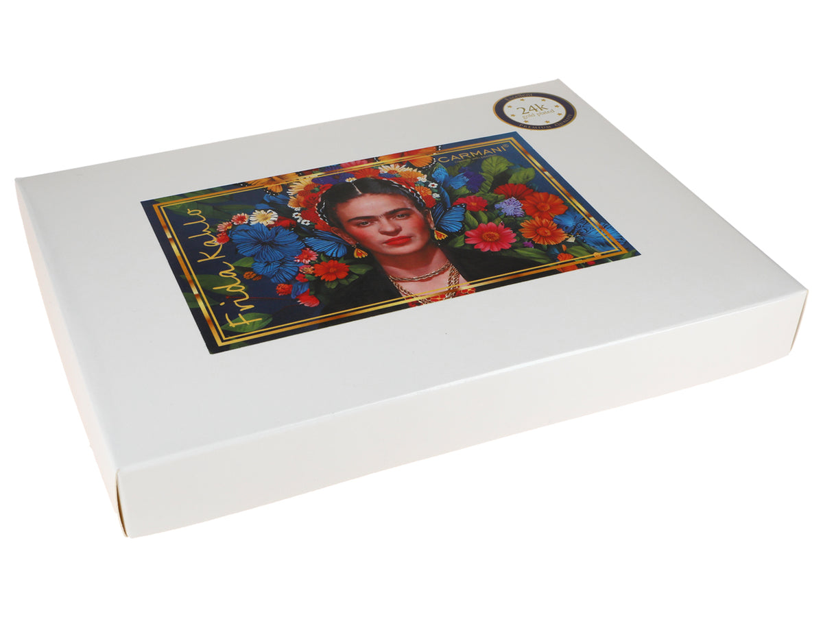 Set de 6 cucharillas recubiertas de oro de 24K F. Kahlo personalizable con grabado - elegantes cubiertos para regalo, 13 cm, CARMANI