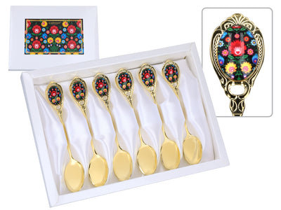 Cucharillas recubiertas de oro de 24K Kujawskie, negras