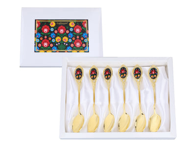 Cucharillas recubiertas de oro de 24K Kujawskie, negras