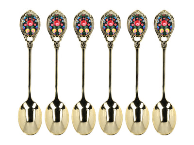 Cucharillas recubiertas de oro de 24K Kujawskie, negras