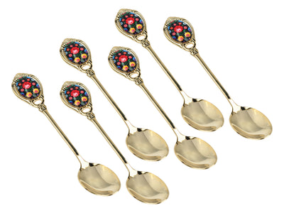 Cucharillas recubiertas de oro de 24K Kujawskie, negras