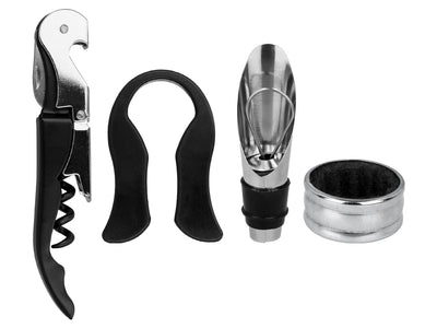 Set para abrir botellas de vino en una elegante caja de madera personalizable con grabado