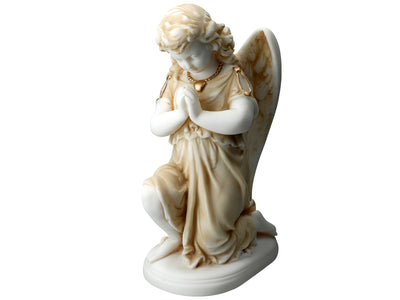 Ángel de alabastro rezando - Figura de alabastro de 25cm personalizable con grabado