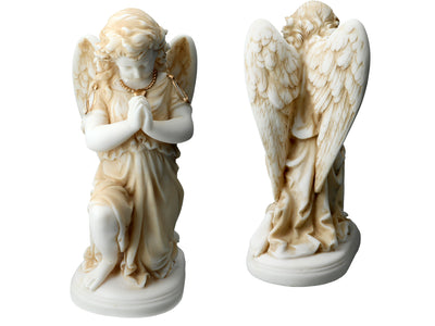 Ángel de alabastro rezando - Figura de alabastro de 25cm personalizable con grabado
