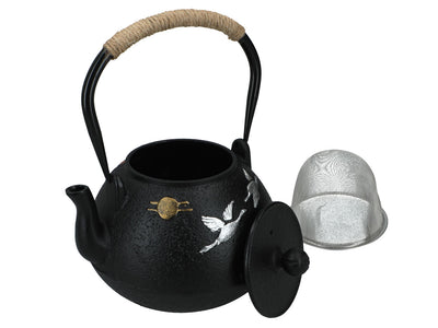 Tetera de hierro fundido con interior esmaltado de 1200ml y filtro para té