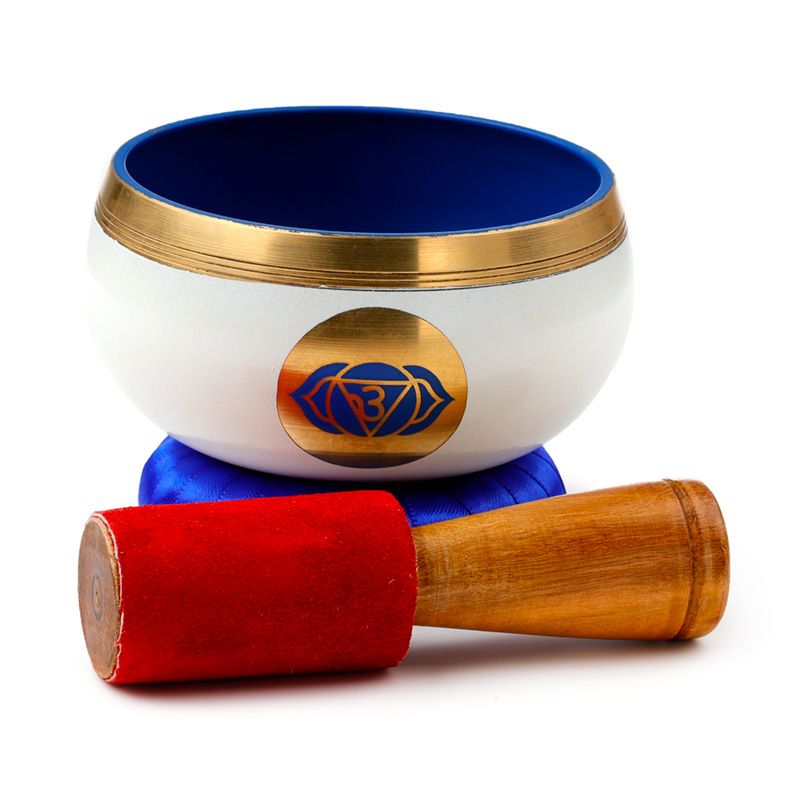 Cuenco cantor, cuenco azul, posibilidad de personalización mediante grabado, diámetro 10 cm, altura 5 cm