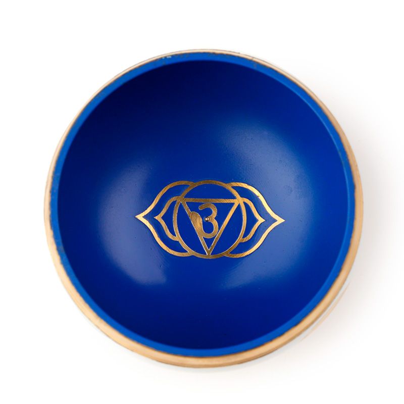 Cuenco cantor, cuenco azul, posibilidad de personalización mediante grabado, diámetro 10 cm, altura 5 cm