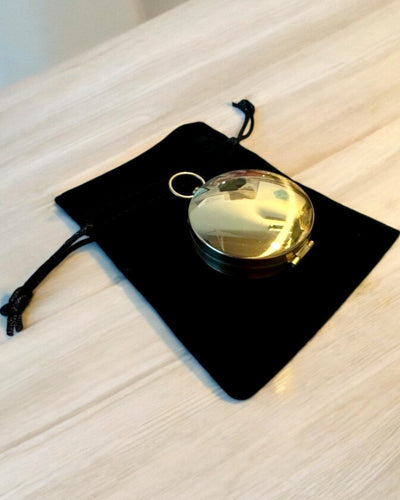 Brújula de Latón Impermeable con Efecto Luminoso - Esencial para Senderismo y Camping, personalización con grabado