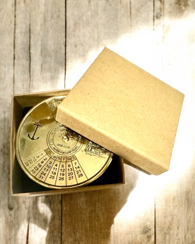 Calendario de la Eternidad Vela Marina – Calendario de Latón de 100 años - posible grabado para regalo