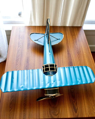 Modelo de avión metálico Blue Baron – retro, para regalo, con opción de grabado