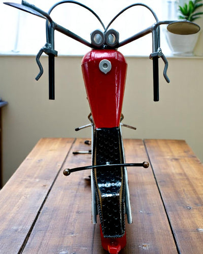 Soporte Metálico para Vino de 40 cm de longitud, en forma de motocicleta con opción de grabado para regalo