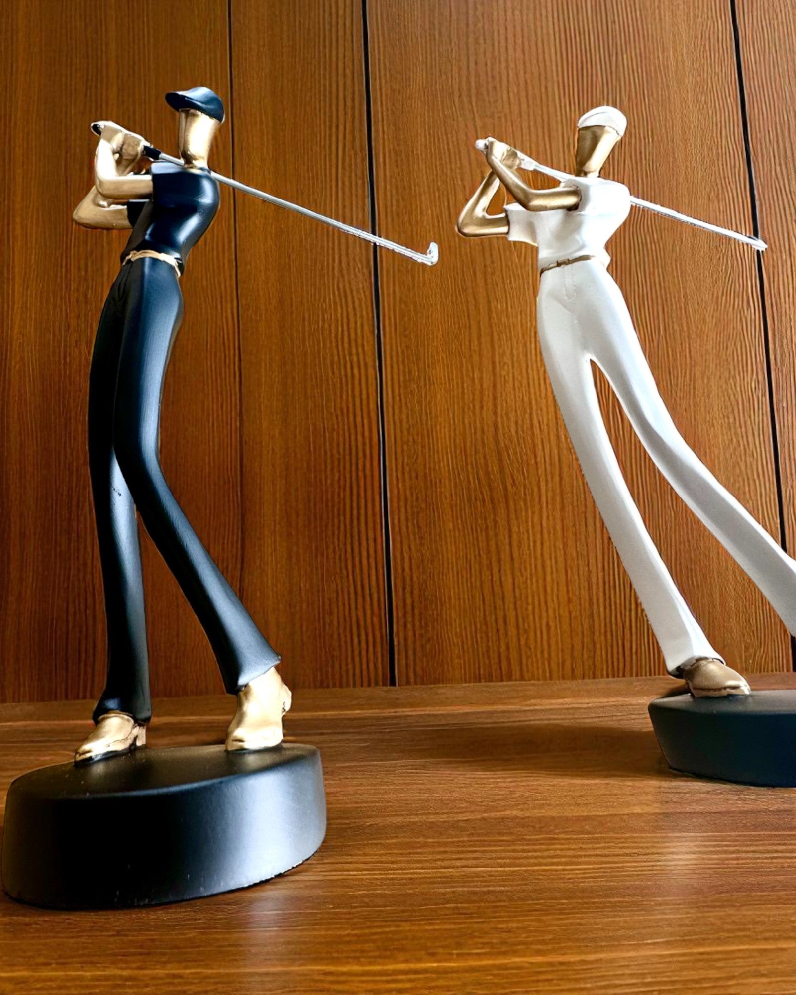 Figura de golfista "Swing Elegance", 24 cm de altura, decorativa con posibilidad de grabado para regalo
