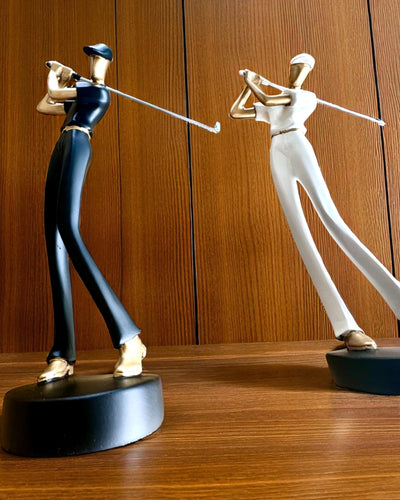 Figura de golfista "Swing Elegance", 24 cm de altura, decorativa con posibilidad de grabado para regalo