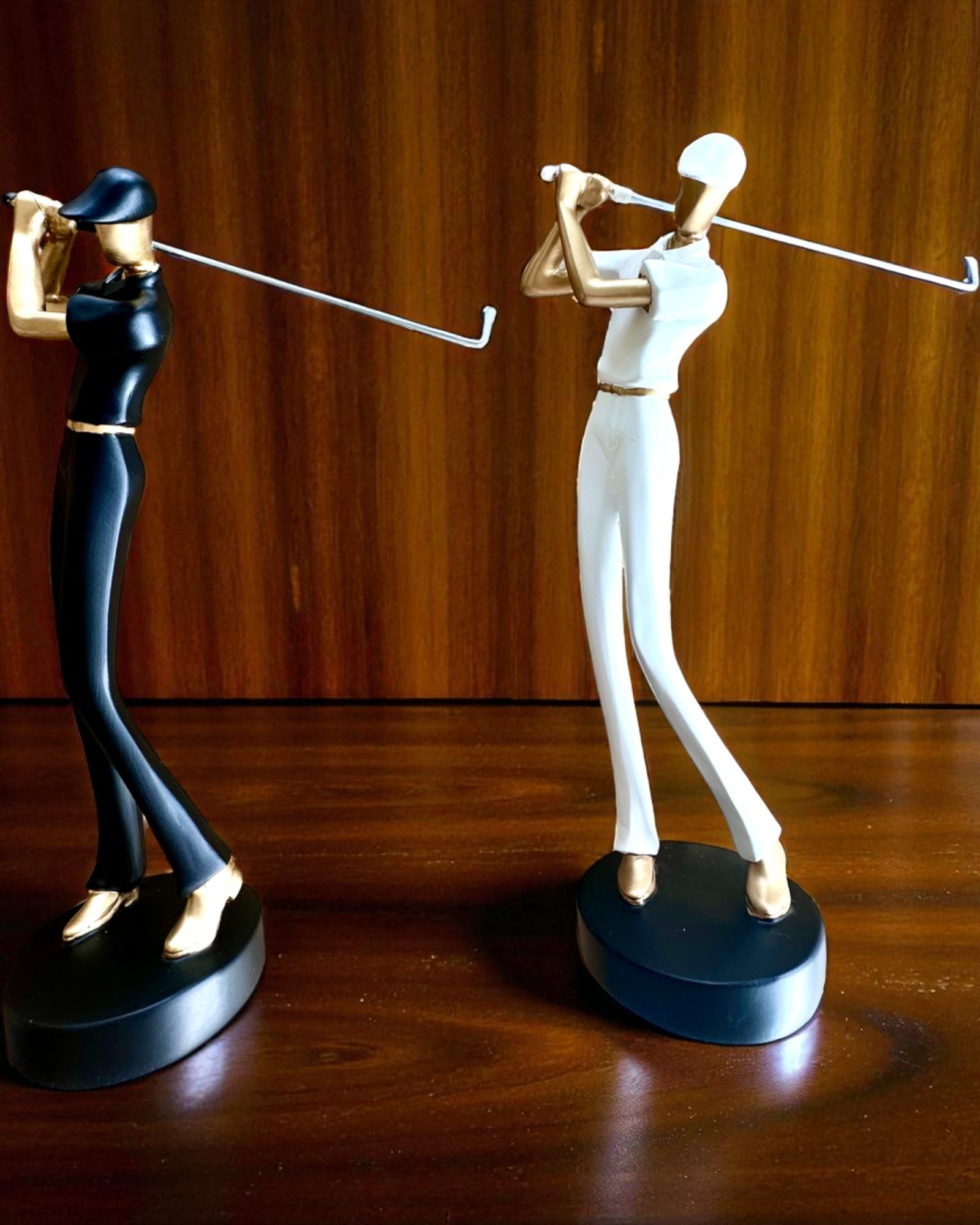 Figura de golfista "Swing Elegance", 24 cm de altura, decorativa con posibilidad de grabado para regalo