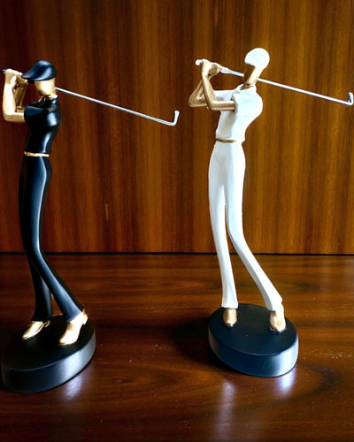 Figura de golfista "Swing Elegance", 24 cm de altura, decorativa con posibilidad de grabado para regalo