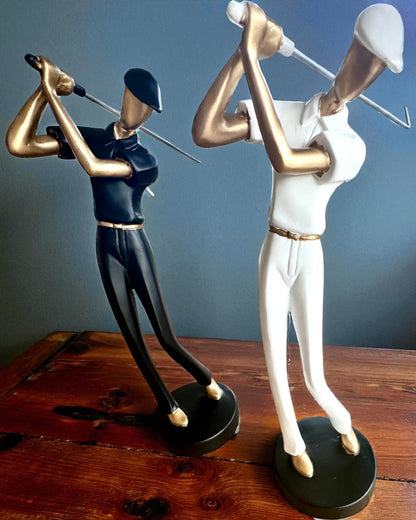 Figura de golfista "Swing Elegance", 24 cm de altura, decorativa con posibilidad de grabado para regalo
