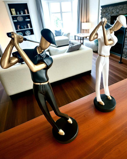 Figura de golfista "Swing Elegance", 24 cm de altura, decorativa con posibilidad de grabado para regalo