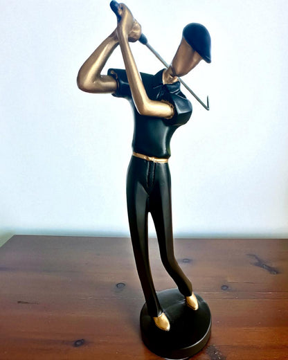 Figura de golfista "Swing Elegance", 24 cm de altura, decorativa con posibilidad de grabado para regalo