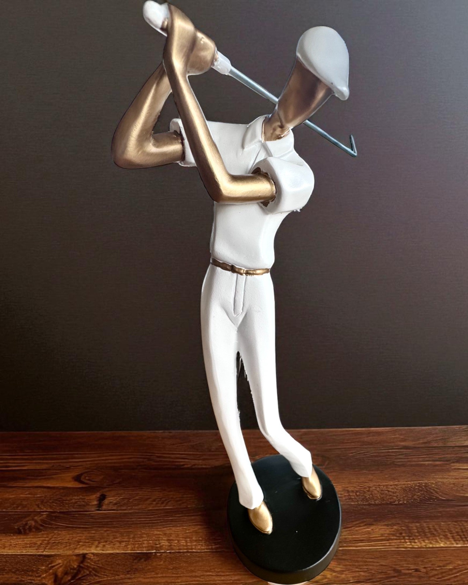Figura de golfista "Swing Elegance", 24 cm de altura, decorativa con posibilidad de grabado para regalo