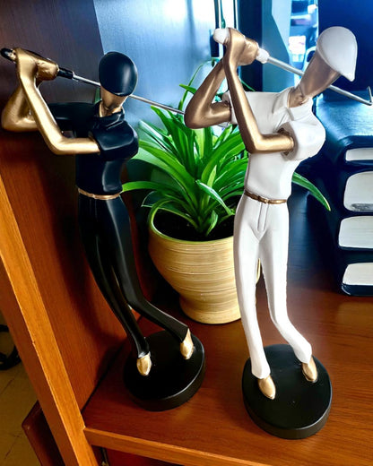 Figura de golfista "Swing Elegance", 24 cm de altura, decorativa con posibilidad de grabado para regalo