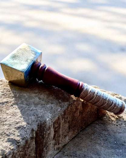 Martillo Mjölnir de los Skalds – 33 cm, Martillo Vikingo Forjado a Mano con Opción de Grabado