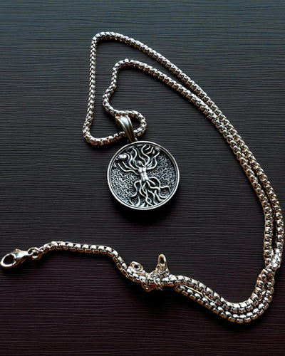 Amuleto Árbol de la Vida con Posibilidad de Grabado - collar "Vitalidad de la Naturaleza", personalización