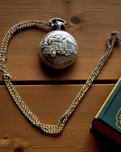 Reloj de Bolsillo "Road King" – con motivo de Camión, con grabado, para regalo