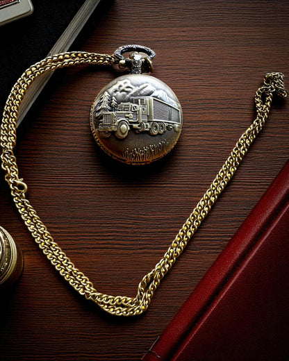 Reloj de Bolsillo "Road King" – con motivo de Camión, con grabado, para regalo